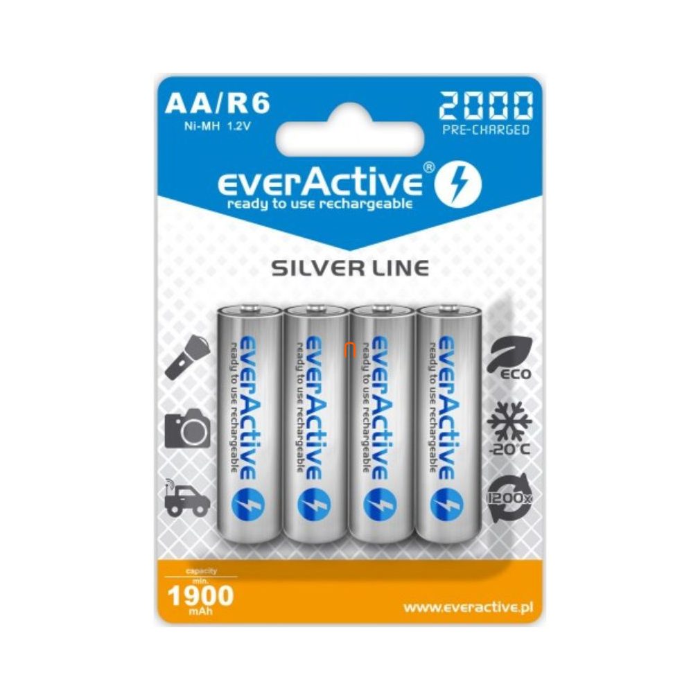 EverActive baterie reîncărcabilă AA 2000mAh Ni-Mh 4 bucăți (Silver Line)