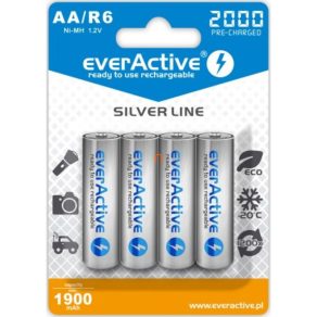   Baterie reîncărcabilă EverActive AA 2000mAh Ni-Mh, pachet de 4 bucăți (Silver Line)