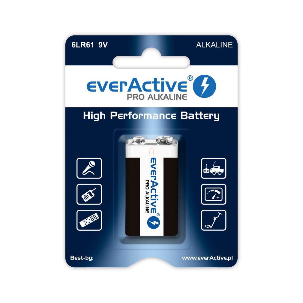 Elem 9V 6LR61 bliszteres EverActive Pro Alkaline