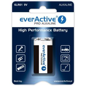   Baterie alcalină 9V 6LR61 EverActive Pro în ambalaj blister