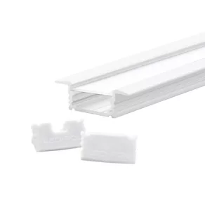   Set de șine din aluminiu pentru benzi LED, încastrate, cu LED-uri albe de 2 m, POL 17x27x9 mm, ORO32041, 5902533198207