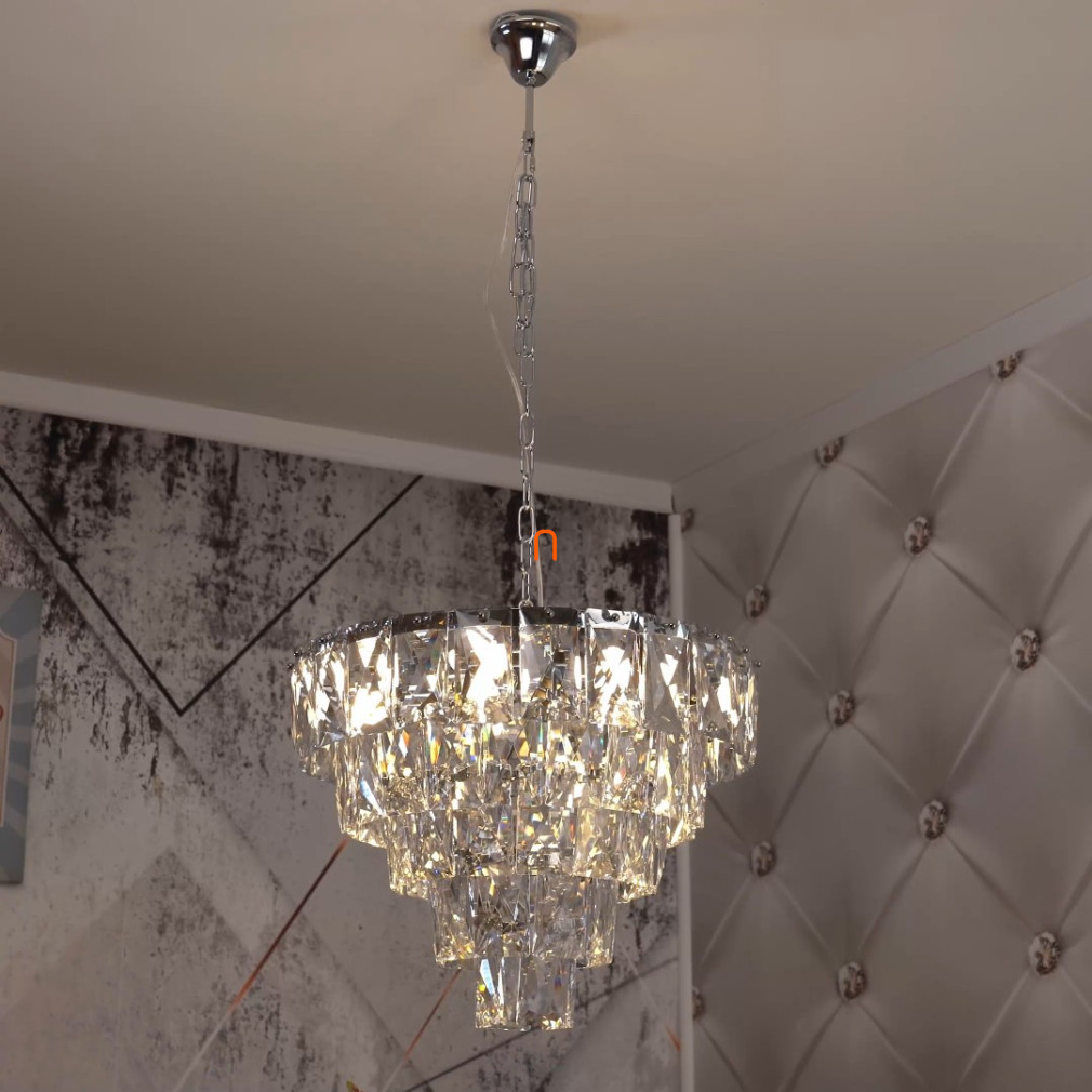Candelabru de cristal 50 cm, cromat - Chelsea Milagro ML6001