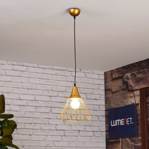   Lampă suspendată aurie cu abajur deschis - Tess GTV OS-TESS-40-DEC