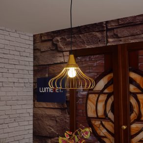   Lampă suspendată cu cadru în culoarea auriu - Lotte GTV OS-LOT-40-DEC