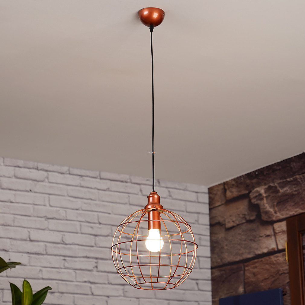 Lampa suspendată cu glob în culoarea auriu antic, cu abajur deschis - Viela GTV OS-VIEL3-61-DEC