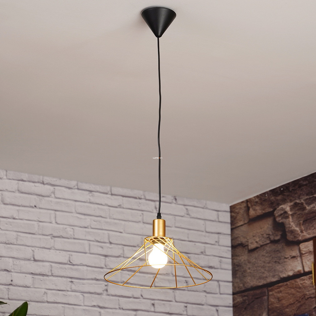 Lampa suspendată aurie în stil loft, cu braț înclinat - Tilia GTV OS-TILIA2-40-DEC
