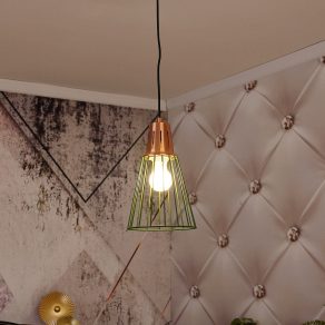   Lampă suspendată verde, grilaj - Kaliope GTV OS-KAL-E27-26-DEC