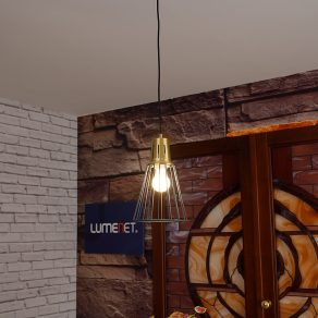   Lampă suspendată, negru și auriu - Kaliope GTV OS-KAL-E27-11-DEC