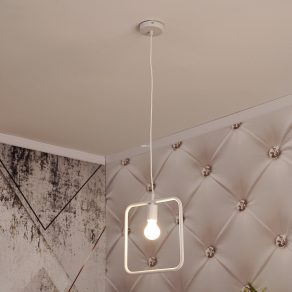   Lampă suspendată minimalistă în culoare albă - Lija GTV OS-LI-E27-00-DEC