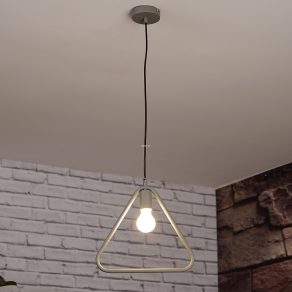   Lampă suspendată triunghiulară în culoare gri - Gija GTV OS-GI-E27-15-DEC