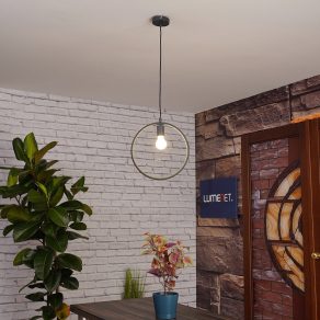 Lampă suspendată, inel negru - Fija GTV OS-FI-E27-10-DEC