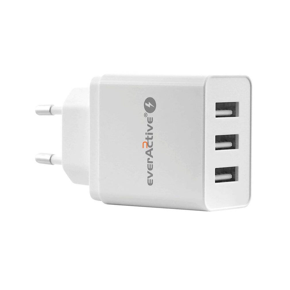 Adaptor de încărcare USB Everactive SC-300, 3x5V USB, 3,4A max, 2,4A/port