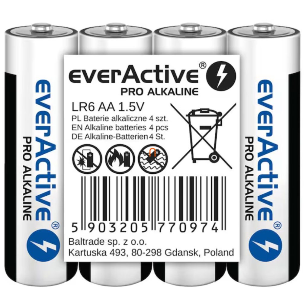 EverActive baterii alcaline AA 1,5V 4 bucăți (Pro)