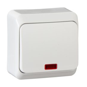   Schneider Electric Prima (IP 20) - WDE001014 - Întrerupător unipolar cu indicator luminos, 10AX, alb