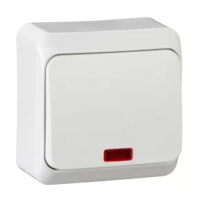   Schneider Electric Prima (IP 20) - WDE001014 - Întrerupător unipolar cu indicator luminos, 10 A, alb