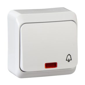   Schneider Electric Prima (IP 20) - WDE001015 - Buton cu un singur pol cu sonerie, indicator luminos 10A, alb