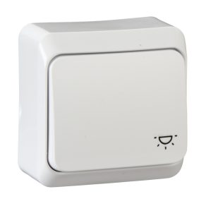   Schneider Electric Prima (IP 20) - WDE001013 - Buton cu un singur pol, cu indicator luminos, 10 A, alb