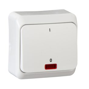   Schneider Electric Prima (IP 20) - WDE001021 - Întrerupător bipolar, cu indicator luminos, 10AX, alb