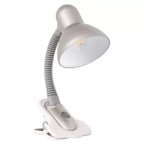   Lampă de birou gri, 19 cm - Suzi Kanlux 7150 - cu prindere prin clemă pentru masă și raft, cu 1 soclu E27