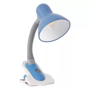  Lampă de masă albastră, 19 cm - Suzi Kanlux 7152 - cu prindere prin clemă pentru masă și raft, cu 1 soclu E27