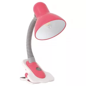   Lampă de masă roz, 19 cm - Suzi Kanlux 7153 - cu prindere prin clemă pentru masă și raft, cu 1 soclu E27