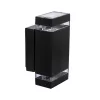 Lampă de perete pentru exterior cu lumină de orientare în sus/jos, dreptunghiulară, neagră - Zew El Kanlux 22440