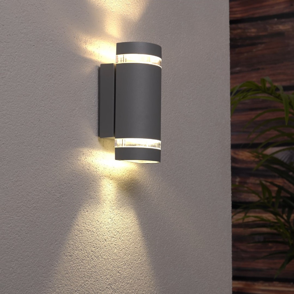 Lampă de perete exterioară cu lumină ascendentă/descendentă, gri - Zew El Kanlux 22443