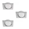 Set de spoturi dreptunghiulare încastrate, cromate, 3 buc./set - Tribis Kanlux 23844