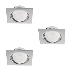   Set de spoturi dreptunghiulare încastrate, cromate, 3 buc./set - Tribis Kanlux 23844