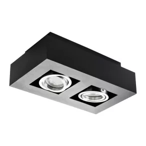   Spot de tavan orientabil, negru, cu 2 socluri GU10 - Stobi Kanlux 26832