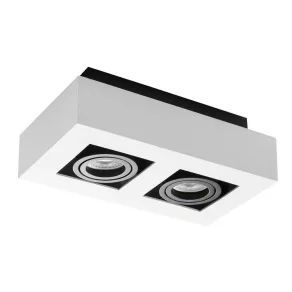   Spot de tavan orientabil, alb, cu 2 socluri GU10 - Stobi Kanlux 26833