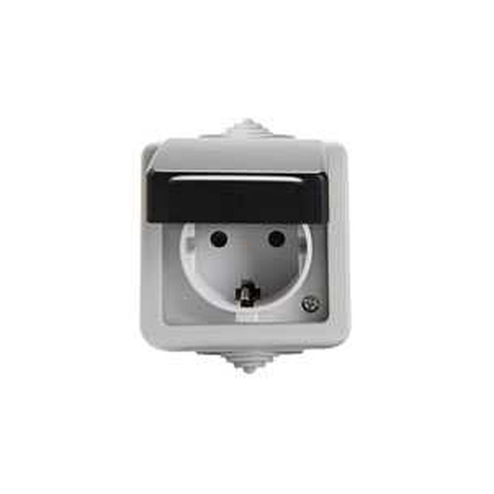TEKNO 05-1240-143 negru Schuko conector cu protecție pentru copii IP54 16A Kanlux 27130