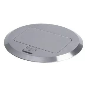 Cutie de podea rotundă, cromată, 1+1/2xM45 POP-UP (Birou)