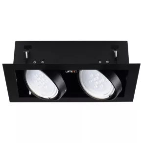   Lampă de tavan încastrată în ambalaj plat, negru, cu 2xGU10 prize (Mateo)