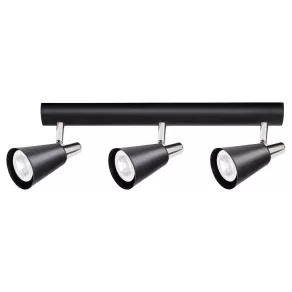   Spot de perete, negru, cu 3 socluri GU10 - Sempra EL Kanlux 33095
