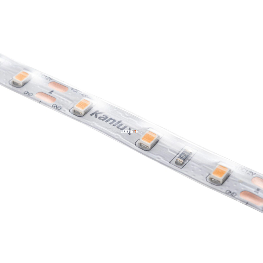 Bandă LED, 60 LED/m, alb cald, 12V, 11W/m, 800lm/m, 5 metri, IP65