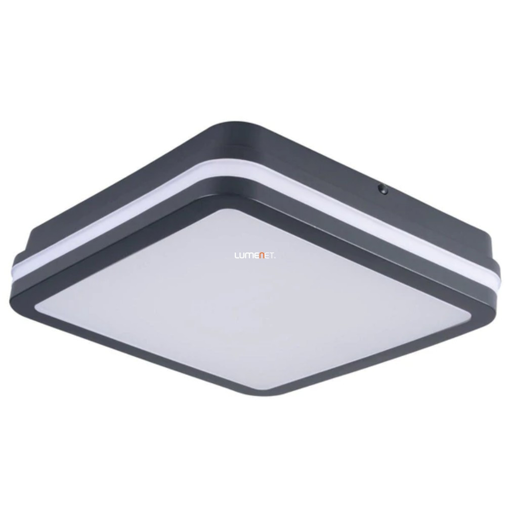 Lampă LED de tavan cu senzor de mișcare pentru exterior, unghiulară, 24 W, 4000 K, 1920 lm, IP54, gri - Beno Kanlux 33347