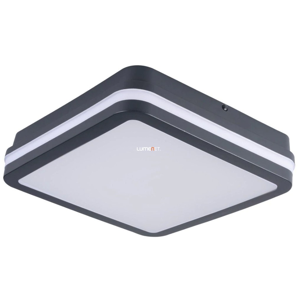 Plafonieră LED pătrată pentru exterior Beno 18W, 4000K, 1400lm, IP54, gri