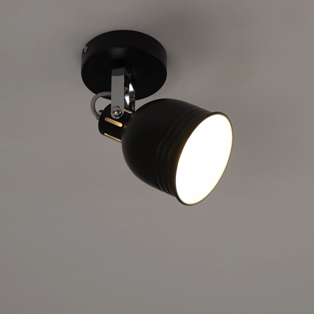 Spot de perete, negru, cu soclu 1xE14 - Derato Kanlux 35640