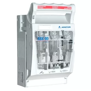   Secționator cu cuțit, cu siguranță, orizontal, 3 faze, 160 A, racordare inferioară, APATOR RBK 00 PRO-SD 63-823259-031