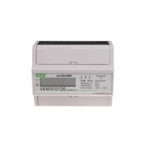   Contor digital 3F 100 A, certificat MID, pentru șină DIN, cu 7 module F&F LE-03d