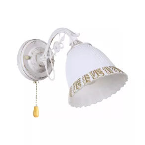   Lampă de perete vintage cu ornamente din cristal, întrerupător cu cablu și soclu E27 - Merida Klausen LY-3456