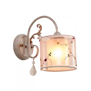   Lampă de perete vintage cu ornamente din cristal, întrerupător cu cablu și soclu E27 - Provance Klausen KL101014