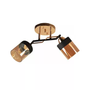   Spot de tavan cu 2 socluri E27, IP20, 220-240 V, negru, auriu - Laser 2 LY-3482 Klausen