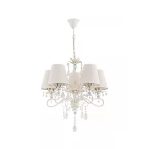   Lustră din material textil cu brațe, cu ornamente din cristal, cu 5 socluri E14 - Magnifik Klausen KL105006