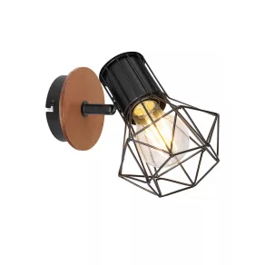   Aplică de perete cu 1 soclu E27, IP20, 220-240 V, maro - Klausen Skull KL161017