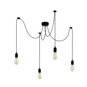 Candelabru tip loft cu 4 socluri E27 - Rope Klausen KL114004