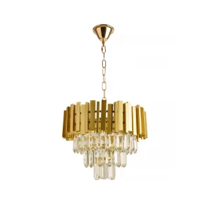   Lustră Glamour cu cristale prismatice și 5 socluri E14 - Charmant Klausen KL115002