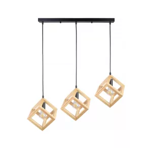   Lampă suspendată în culoare naturală, cu 3 socluri - Rhombus Klausen KL113014