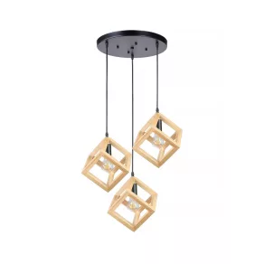   Lampă suspendată în culoare naturală, cu 3 socluri - Rhombus Klausen KL113016
